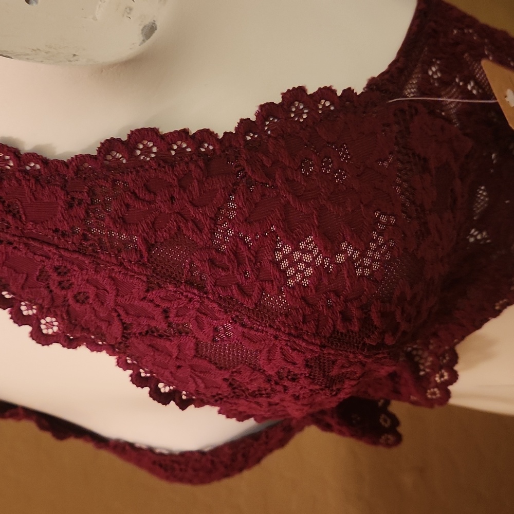 Xhilaration Maroon Halter Bralette (0686) - Picture 3 of 5